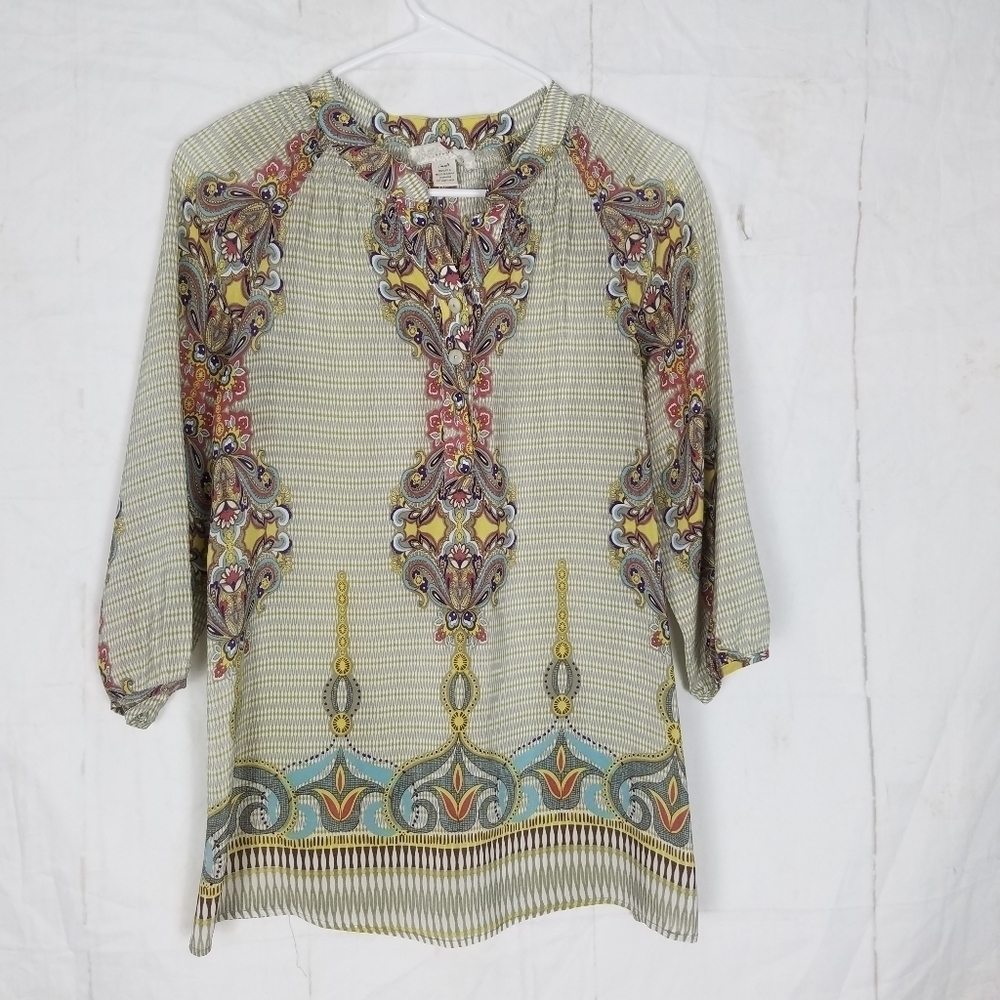 Trinity printed silk top